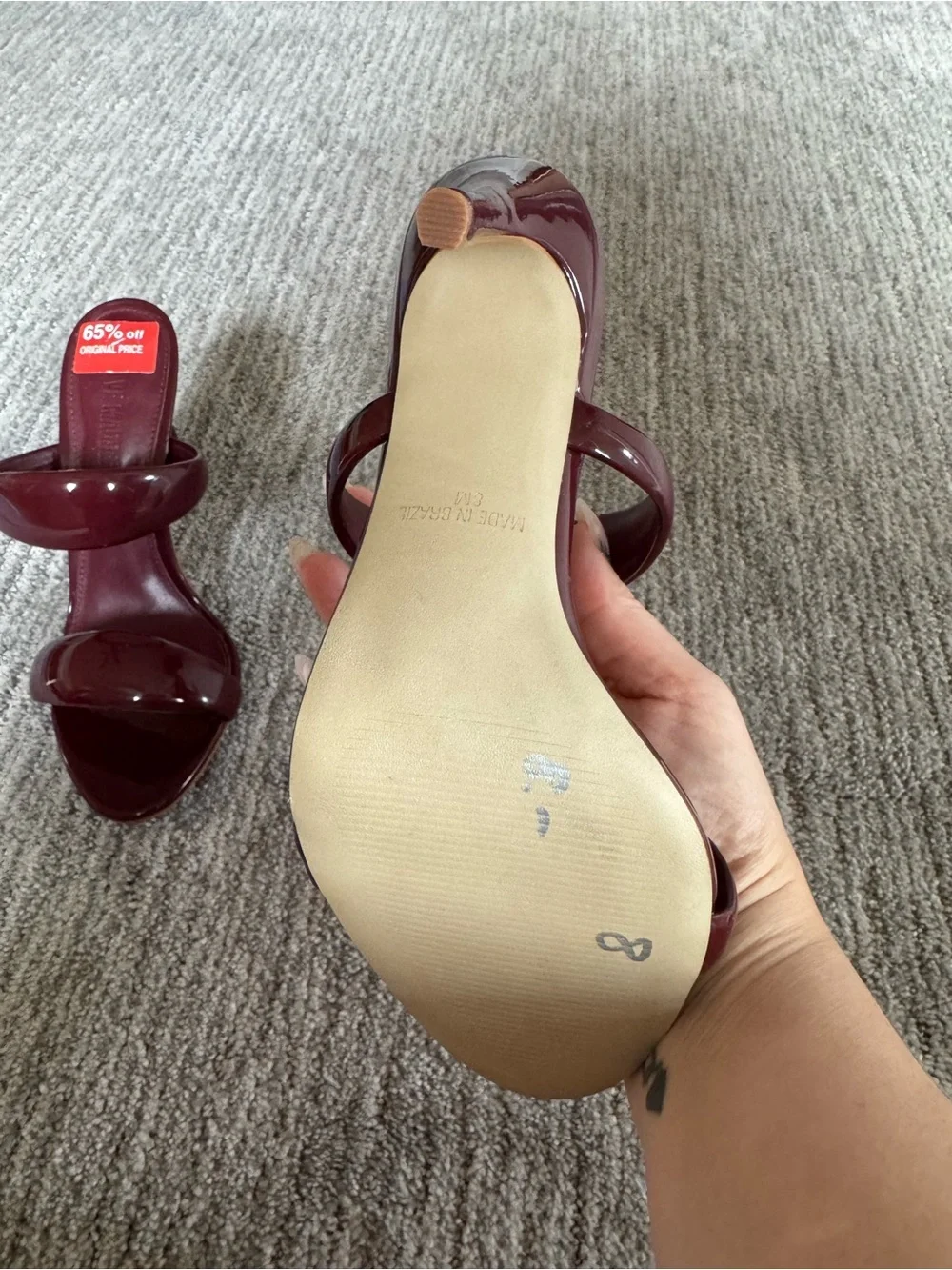 Steve Madden Burgundy Patent Double-Band Stiletto Mules - Picture 4 of 9